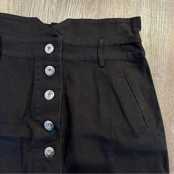New Mi Ami Black Jean Denim Button Front Mini Skirt Sz M Women’s - Picture 8 of 10